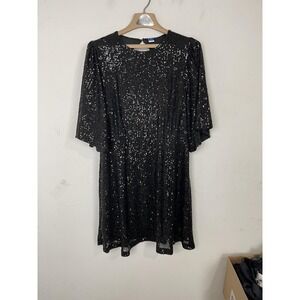old navy black sequin dress Old Flame Sequin Dress- Black